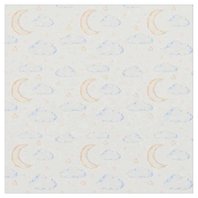 Moonenstars und Wolkenmuster Stoff (Nahaufnahme)