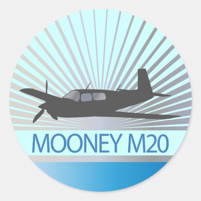 Mooney M20 Aviation Runder Aufkleber (Vorderseite)