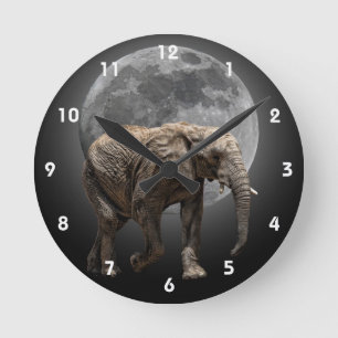 MOONGLOW ELEFANT 2 RUNDE WANDUHR