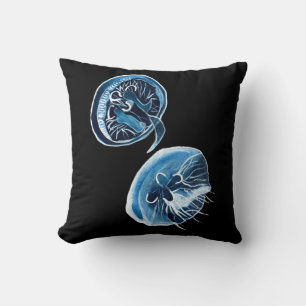 MoonJellyfish Aquarellkunst Kissen