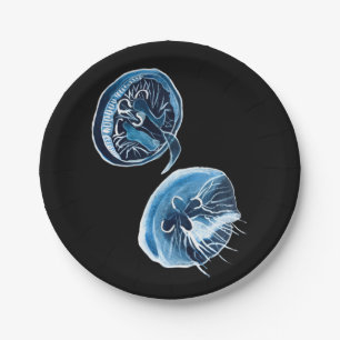 MoonJellyfish Aquarellkunst Pappteller