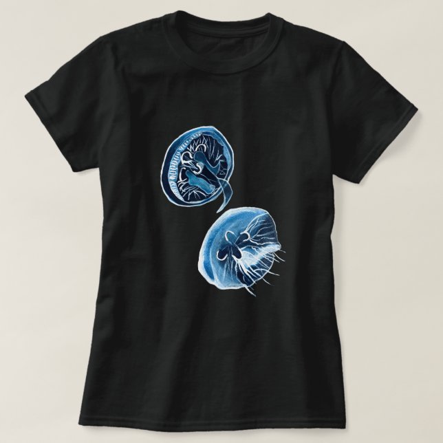 MoonJellyfish Aquarellkunst T-Shirt (Design vorne)