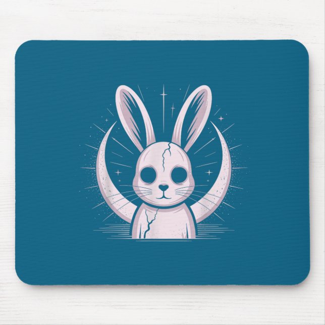 Moonlight Bunny Nge Alt Rabbit Horror Witch Moon C Mousepad (Vorne)
