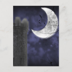 Moonlight Burg Gotische Fantasie Postkarte