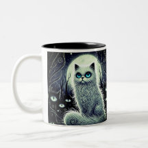 Moonlight cat - Magical White Cat Mug
