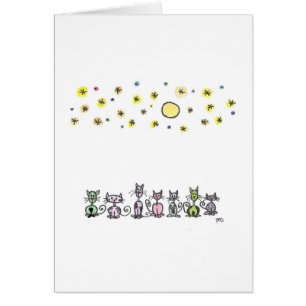 Moonlight Cats Wasserfarbskizze