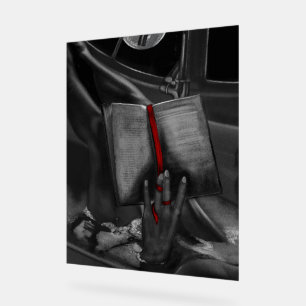 Moonlight Charcoal book Lover Crimson Wall Art Acrylschild