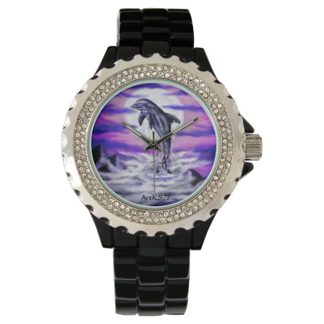Moonlight Dolphin Armbanduhr (Vorderseite)