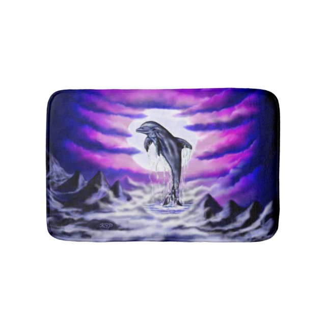 Moonlight Dolphin Badematte (Vorderseite)