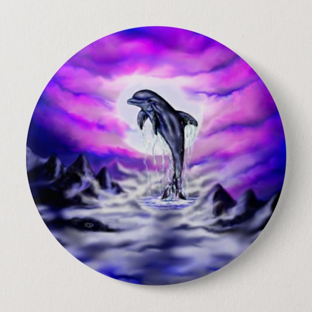 Moonlight Dolphin Button (Vorderseite)