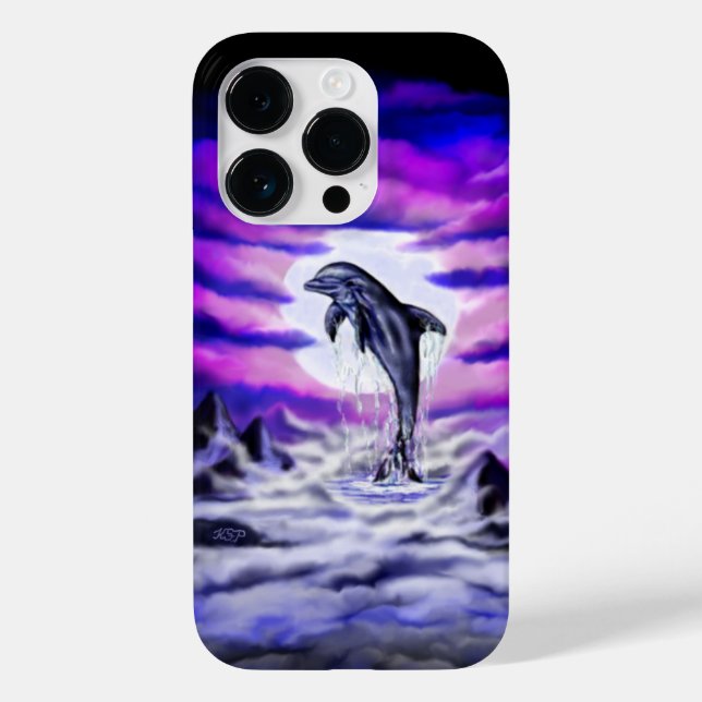 Moonlight Dolphin Case-Mate iPhone 14 Pro Hülle (Rückseite)