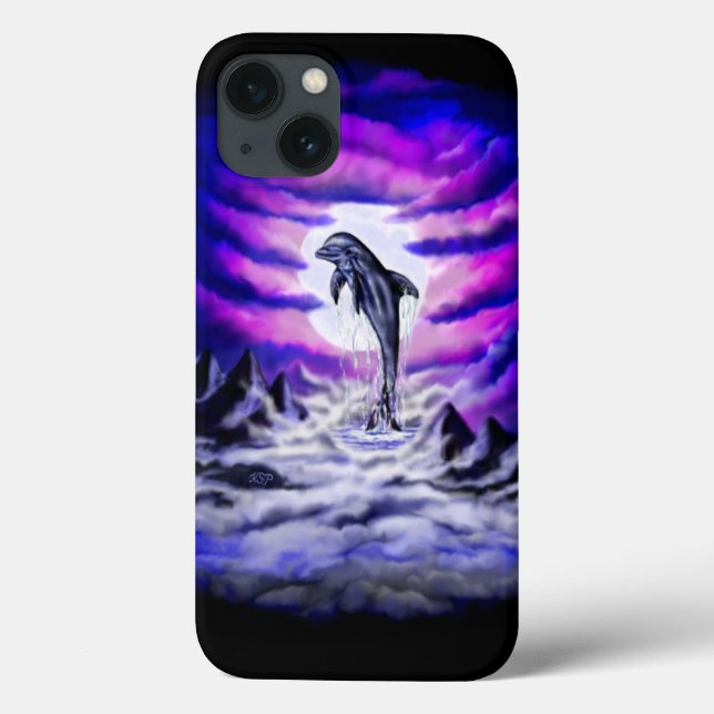 Moonlight Dolphin Case-Mate iPhone Hülle (Rückseite)