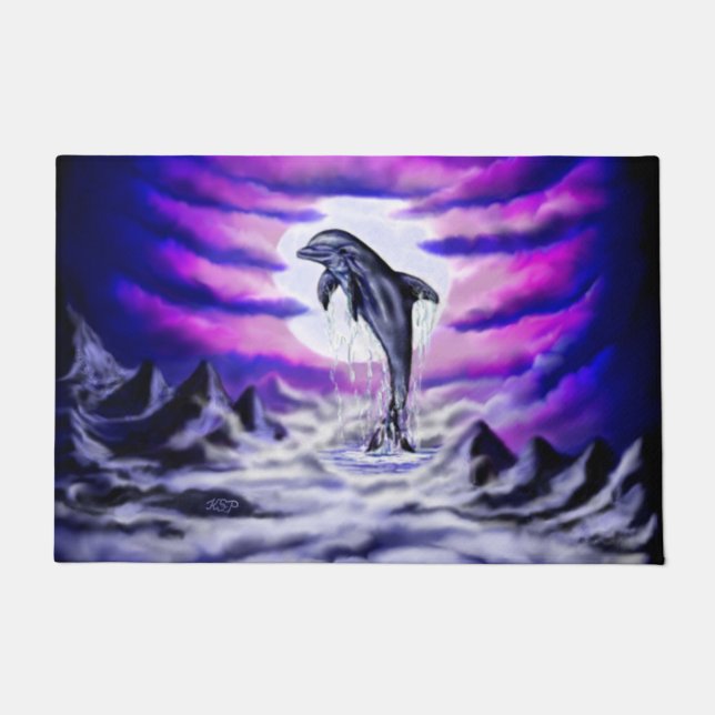 Moonlight Dolphin Fußmatte (Vorderseite)