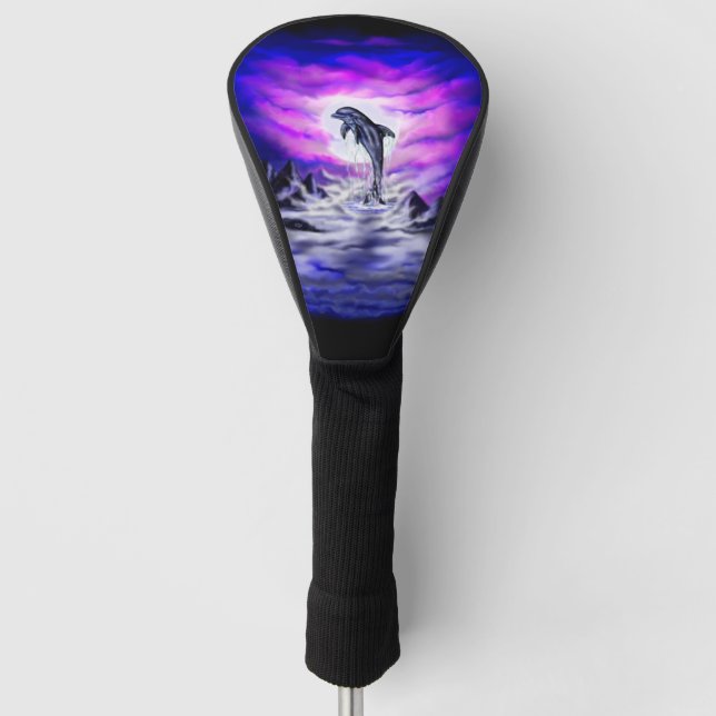 Moonlight Dolphin Golf Headcover (Vorderseite)