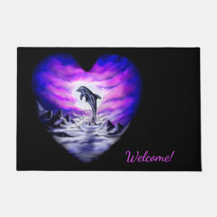 Moonlight Dolphin Herz Fußmatte