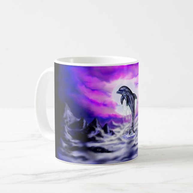 Moonlight Dolphin Kaffeetasse (Vorderseite Links)