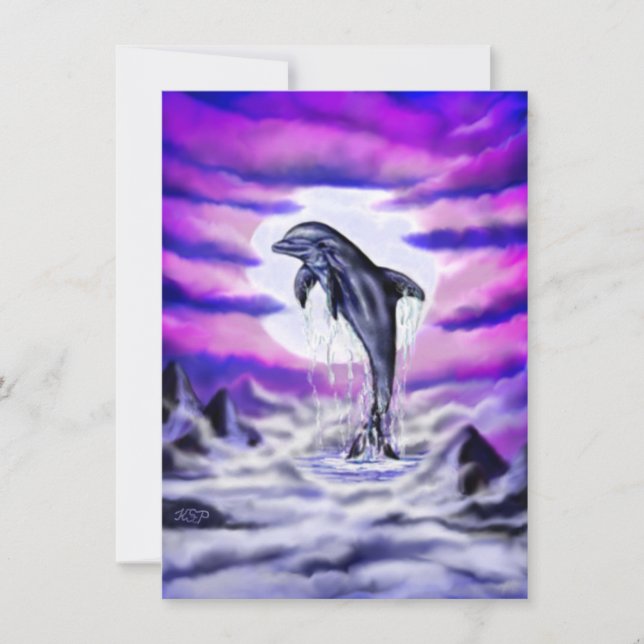 Moonlight Dolphin Karte (Vorderseite)