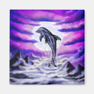 Moonlight Dolphin Magnet