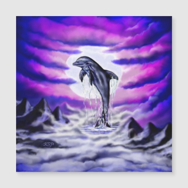 Moonlight Dolphin Magnetkarte (Vorderseite)