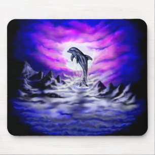 Moonlight Dolphin Mousepad