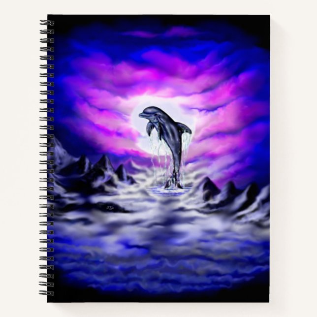 Moonlight Dolphin Notizbuch (Vorderseite)