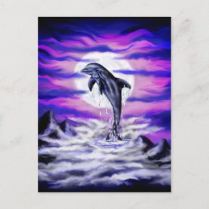 Moonlight Dolphin Postkarte