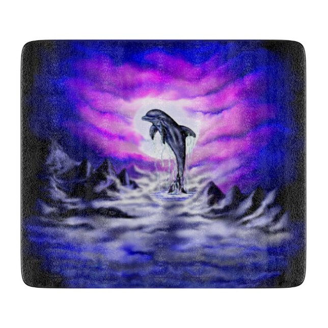 Moonlight Dolphin Schneidebrett (Vorderseite)