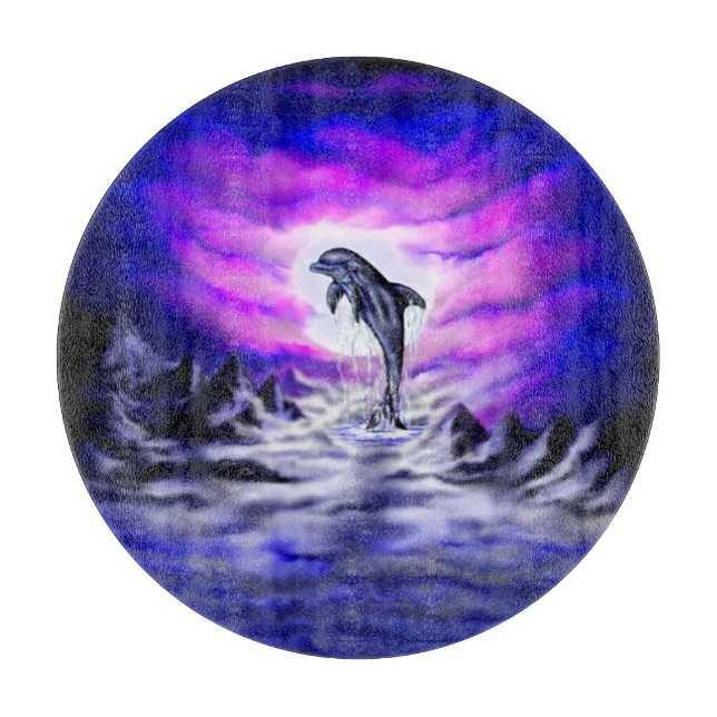 Moonlight Dolphin Schneidebrett (Vorderseite)