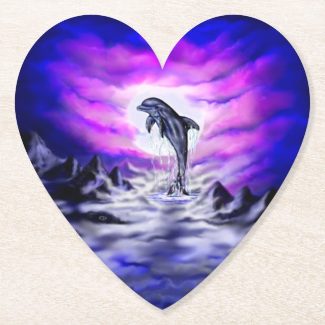 Moonlight Dolphin Untersetzer (Vorderseite)