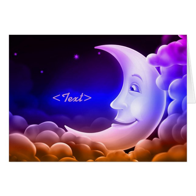 Moonlight-Erinnerungen Moon Note Card (Vorderseite (Horizontal))