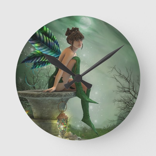 Moonlight Fairy Runde Wanduhr (Vorderseite)