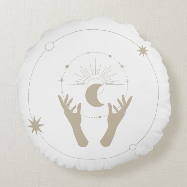 moonlight fantasy aesthetic design rundes kissen (Rückseite)