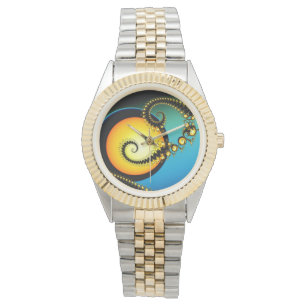 "Moonlight Fraktal Art Design Armbanduhr