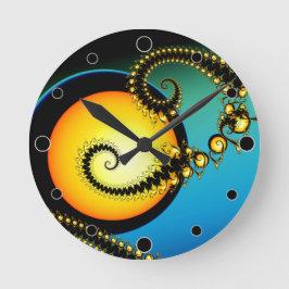 Moonlight Fraktal Art Runde Wanduhr