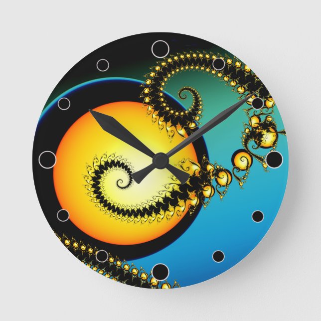 Moonlight Fraktal Art Runde Wanduhr (Vorderseite)