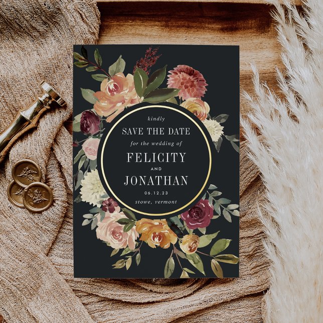 Moonlight Garden | Florale Hochzeiten speichern da Folieneinladung (Von Creator hochgeladen)