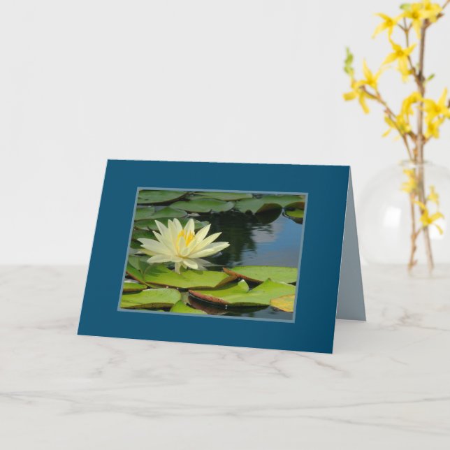 MOONLIGHT-GELBE LOTUS-BLOSSOM/BUDDHA-QUOTE KARTE (Gelbe Blume)