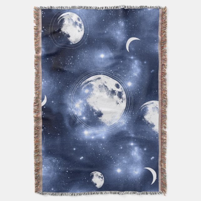 Moonlight Glow Moon Phasen in Sky Clouds Decke (Vorderseite Vertikal)