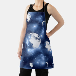 Moonlight Glow Moon Phasen in Sky Clouds Schürze