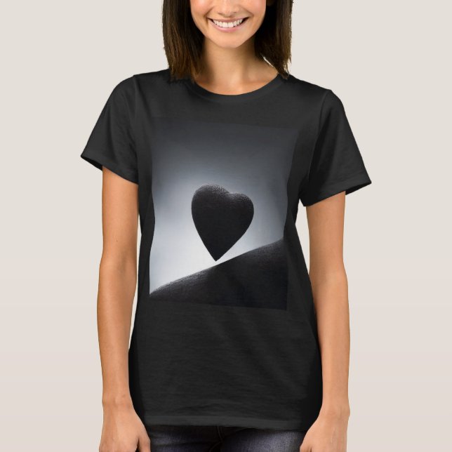Moonlight Heart Shape Night Sky T-Shirt (Vorderseite)