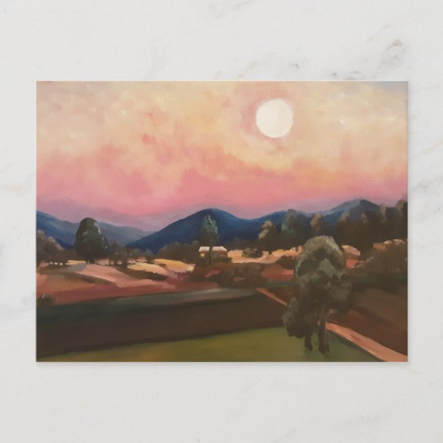 Moonlight in the countryside card postkarte (Vorderseite)