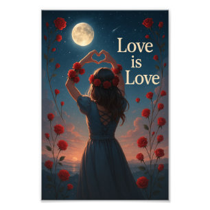Moonlight Liebe Traum - Romantische Fantasy Girl m Fotodruck
