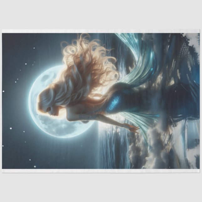 Moonlight Mermaid Tissue Paper Seidenpapier (Vorderseite)