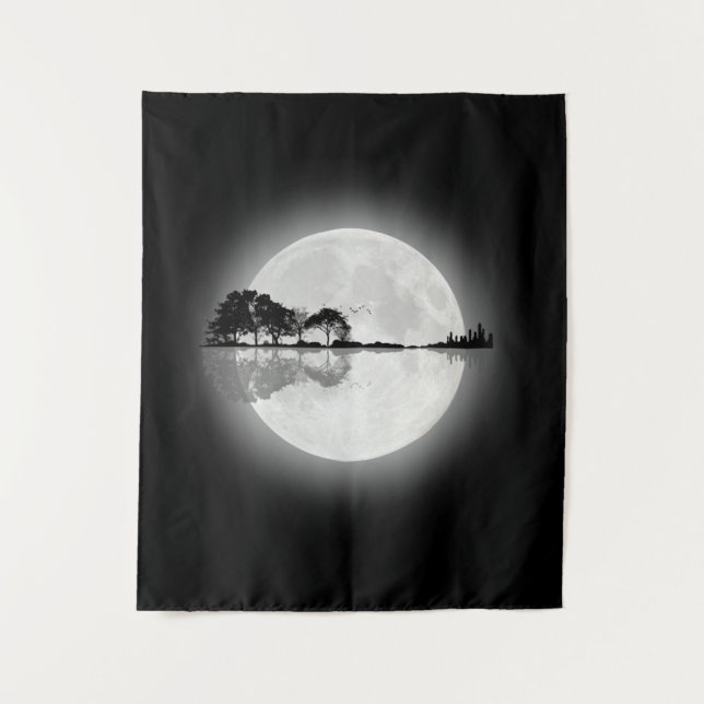 Moonlight Nature Guitar Wandteppich (Vorderseite)