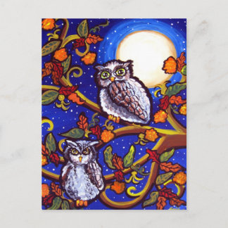 Moonlight Owls Postkarte