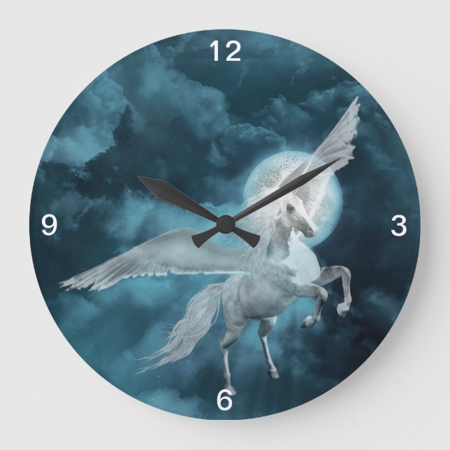 Moonlight pegasus große wanduhr (Vorderseite)