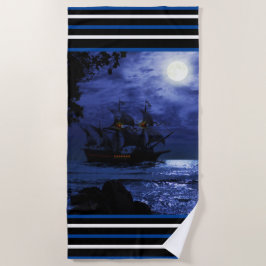 Moonlight Pirates Ship Beach Handtuch