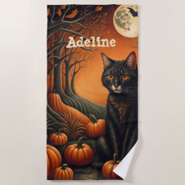 Moonlight Pumpkin Patch Personalisiert Halloween Strandtuch