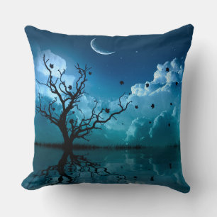 Moonlight Reflections Landschaftlich Night Sky Kissen