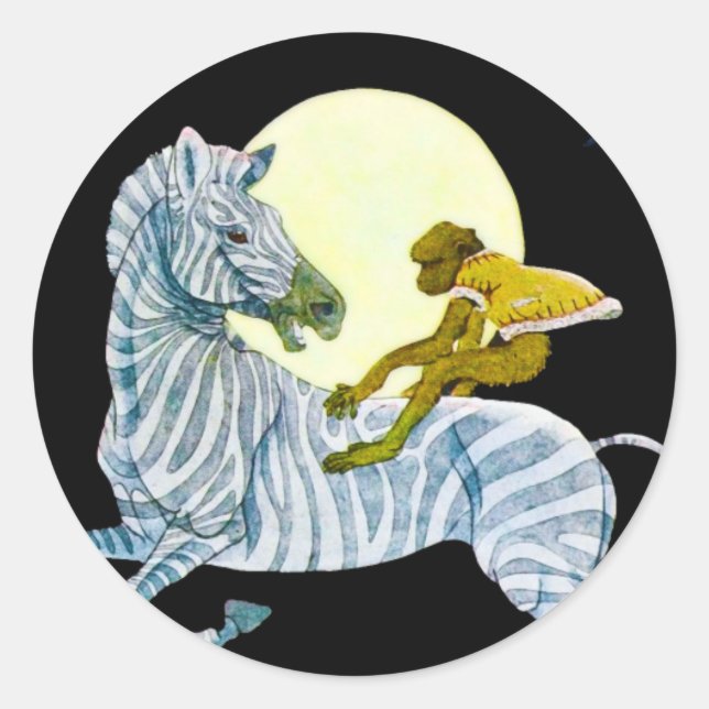 Moonlight Ride Runder Aufkleber (Vorderseite)